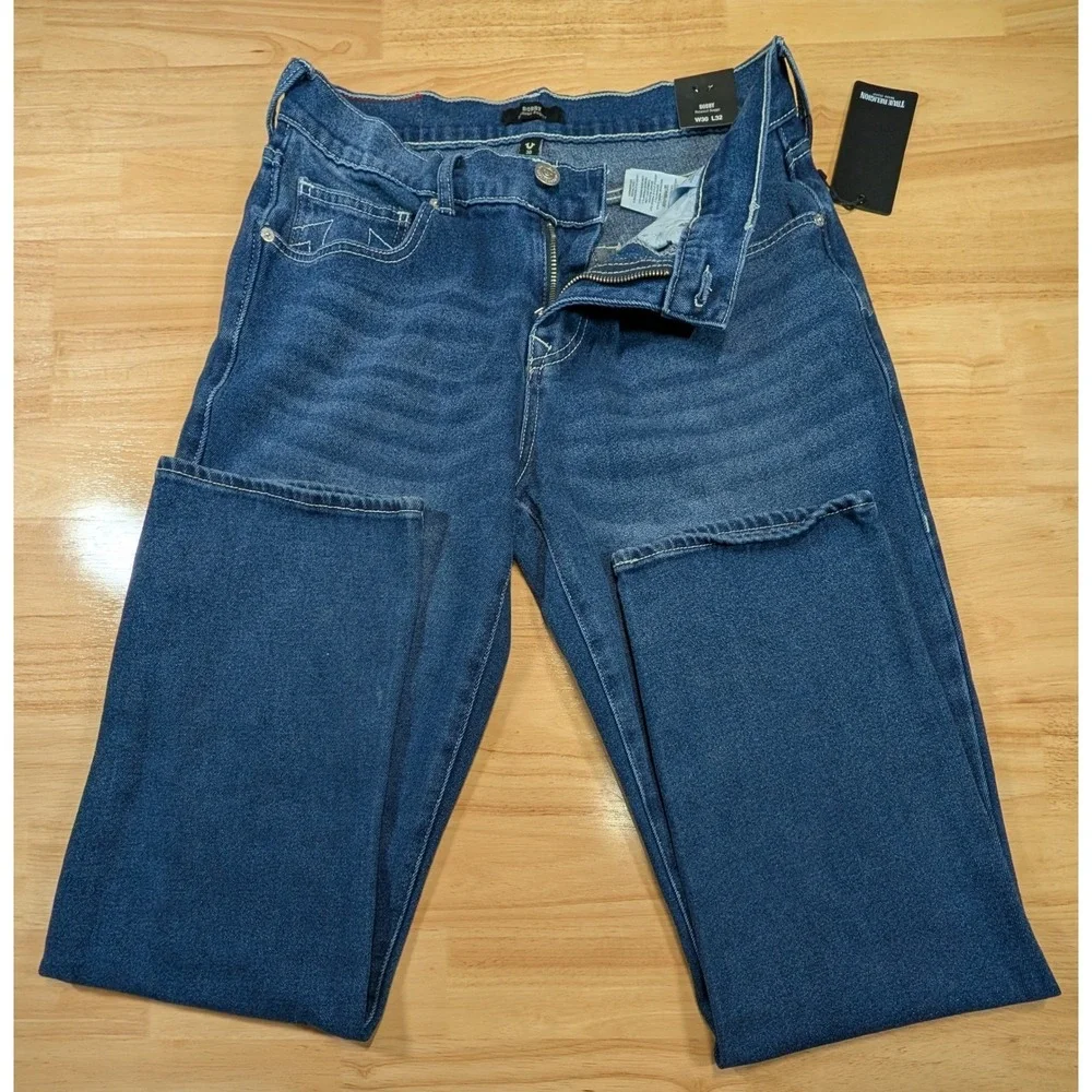 True Religion Bobby Relaxed Baggy Jeans Medium Rustic Barn Wash 30x32 700906 NEW